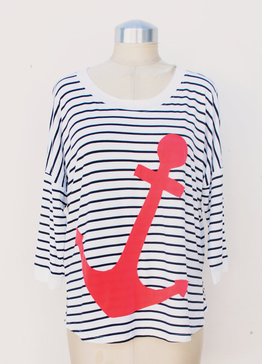 Anchor pullover in stripe size 34