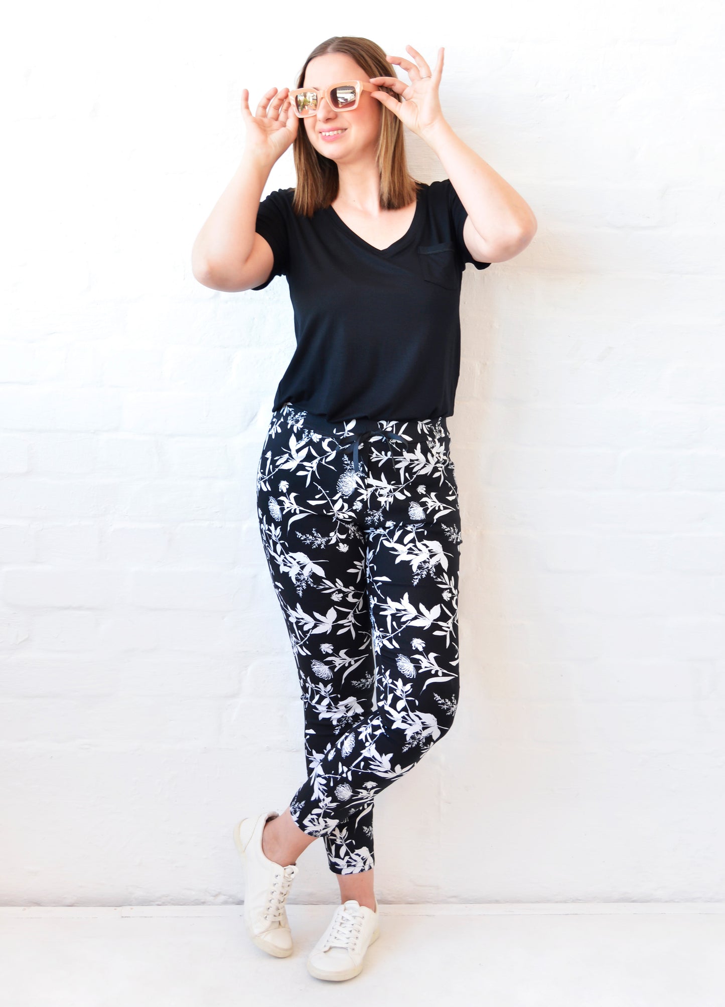 Grazia jogger in black Pincushions print