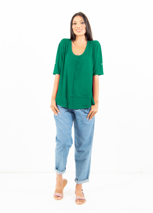 Lourdes easy-fit T-shirt in Amazon green