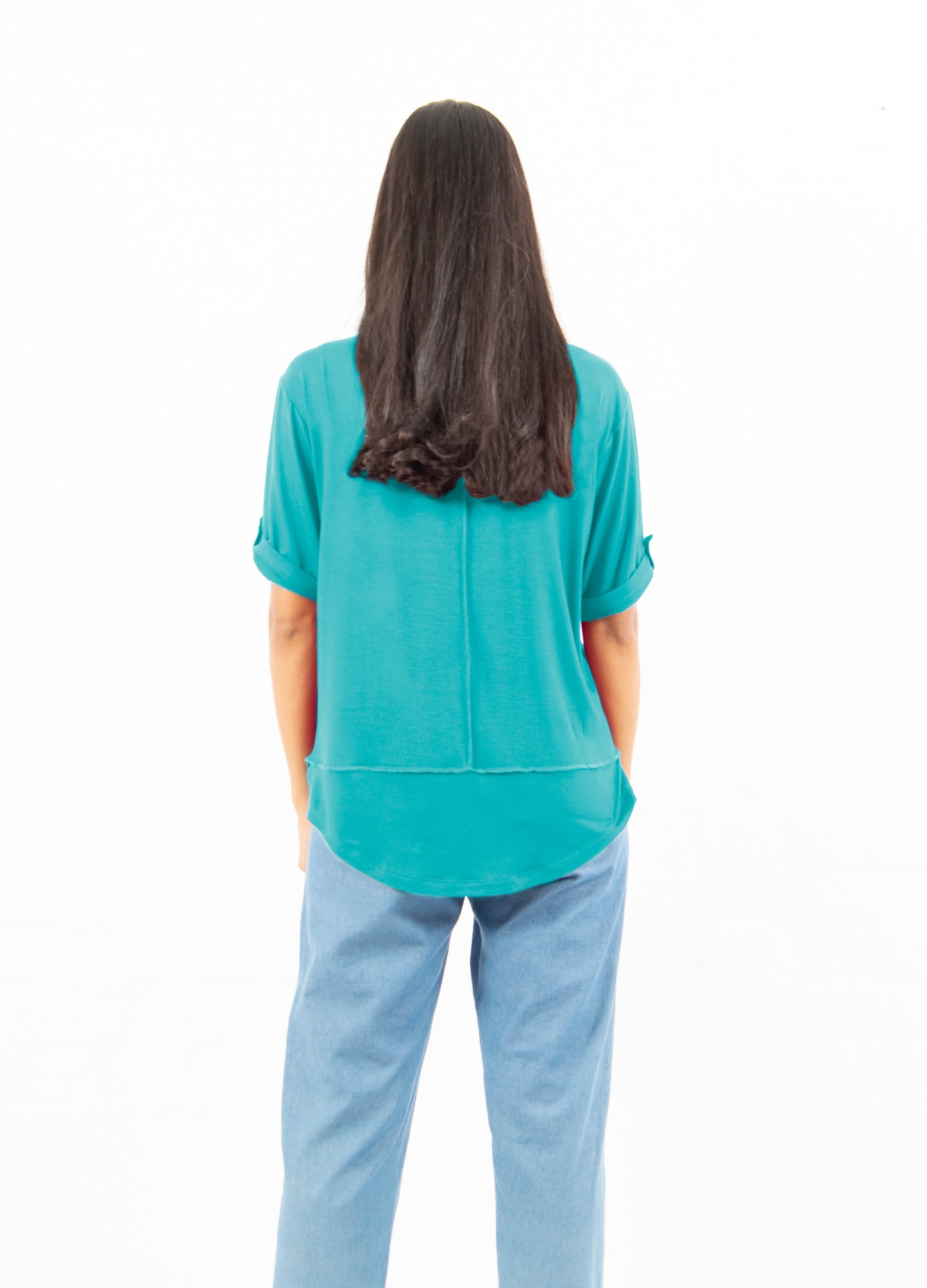 Lourdes easy-fit T-shirt in Aqua