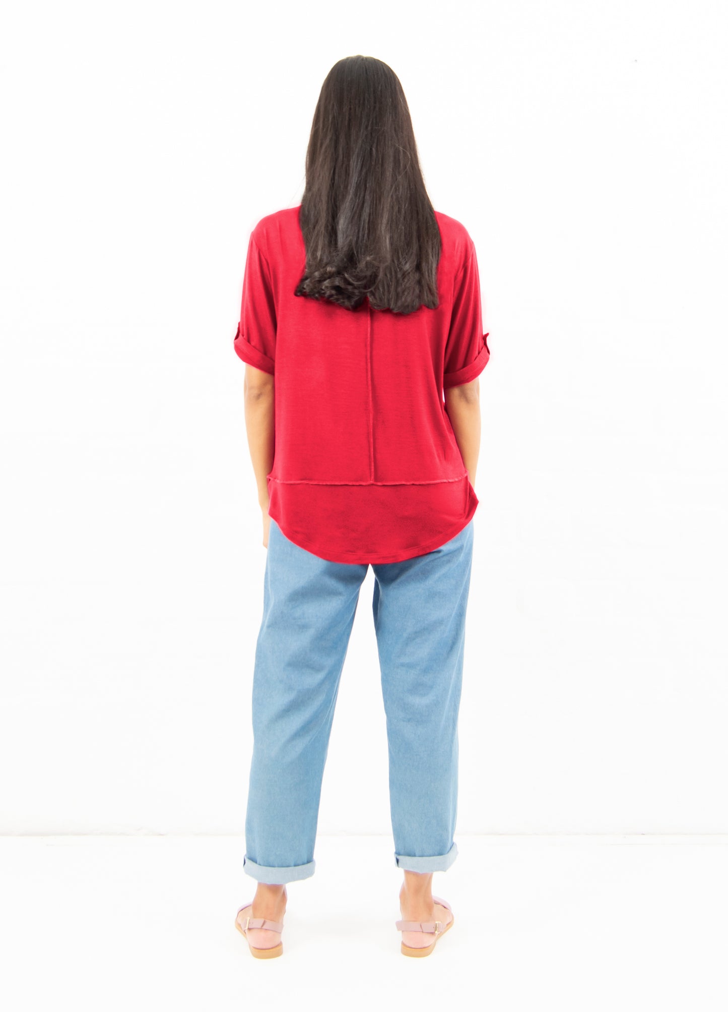 Lourdes easy-fit T-shirt in Supreme Red