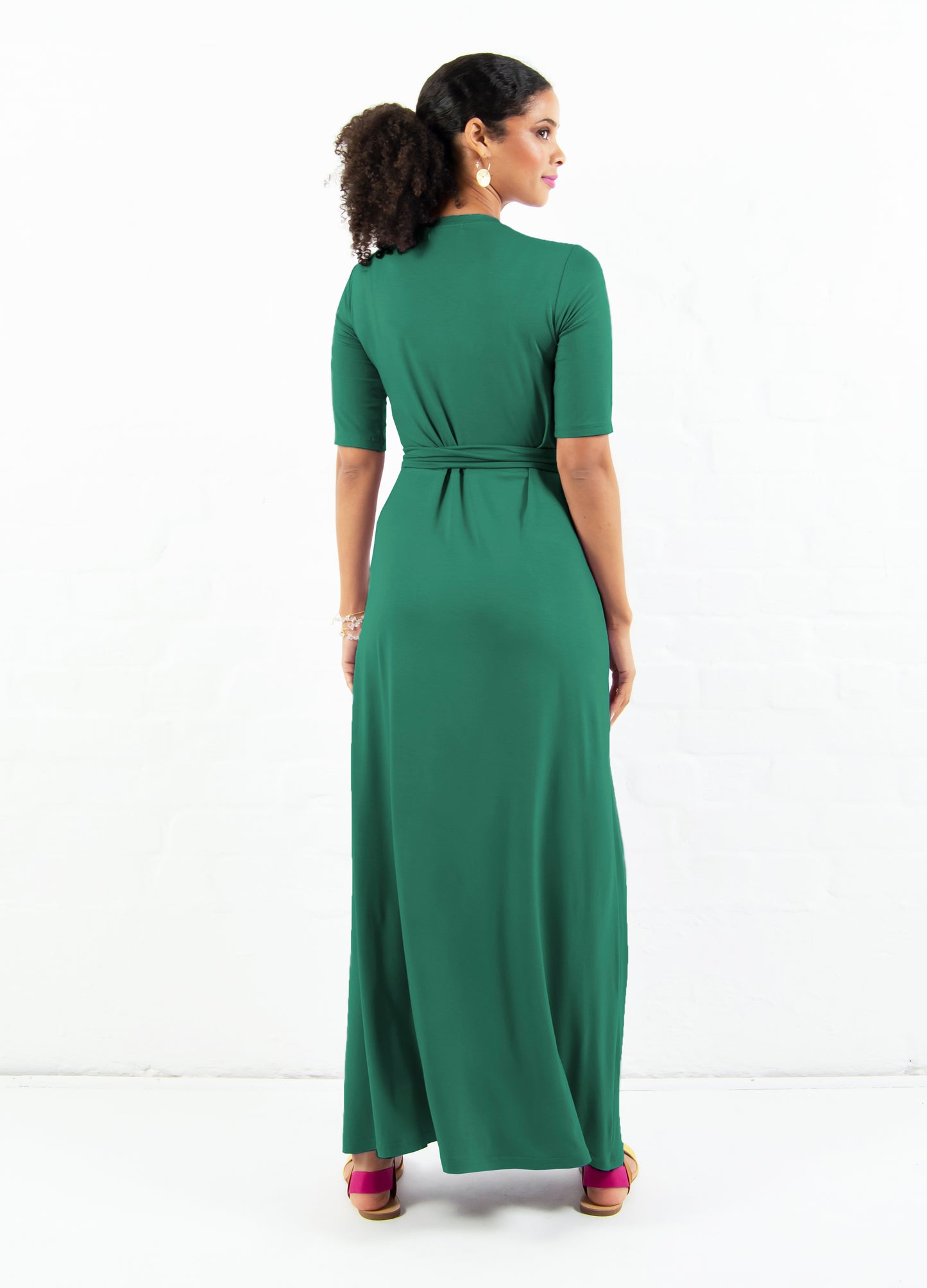 Magnolia Maxi Wrap Dress in Amazon Green