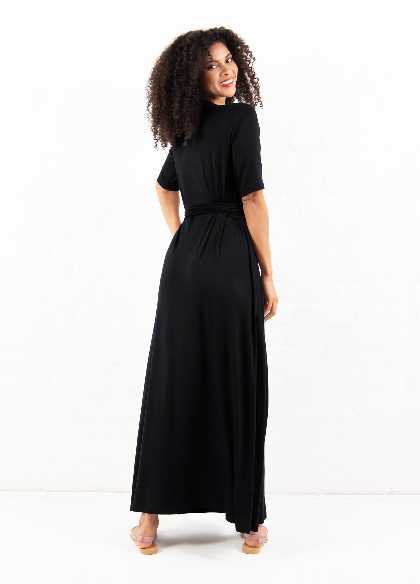 Magnolia Maxi Wrap Dress in black